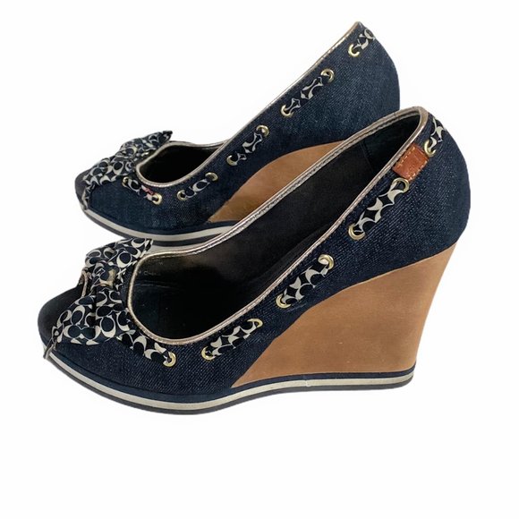 Coach Thalia Peep Toe Cork Wedge - Picture 6 of 8